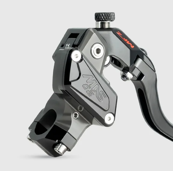 Black lever and master cylinder on a white background
