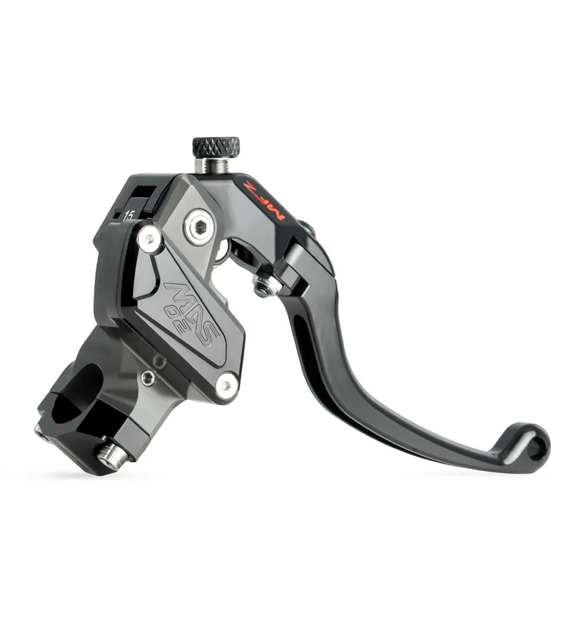 Black radial master cylinder with brake lever